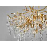 Кришталева люстра з підвісами в формі краплі на 8 ламп Е14 Diasha 607-600GD