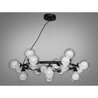 Ексклюзивна, солідна люстра-підвіс в стилі Loft - "Бульбашки" на 20 ламп, чорного кольору Diasha LQ7061/20BK