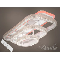 Стельова LED-люстра з диммером і підсвічуванням, 105W Diasha MX66004/3WHLED3colordimmer Стельова LED-люстра з диммером і підсвічуванням, 105W Diasha MX66004/3WHLED3colordimmer