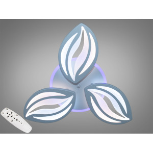 Стельова діодна люстра з пультом, диммером і підсвічуванням, 70W, сіра Diasha 8092/3GRLED3colordimmer