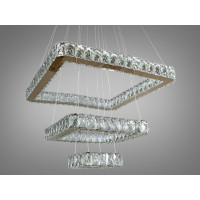 Преміальна кришталева підвісна світлодіодна люстра в зал, 75W, золото Diasha 7220-8A/500+340+180G