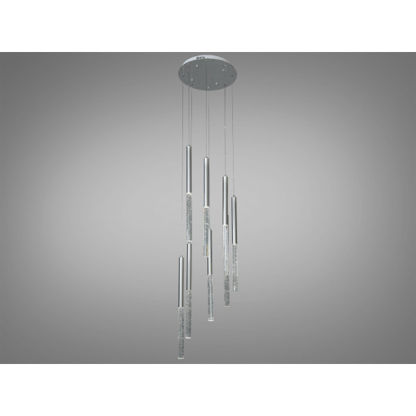 Вишукана каскадна світлодіодна люстра підвіс, 24W, хром Diasha 3007/8HR