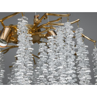 Дизайнерська підвісна кришталева люстра "Гліцинія", 6 ламп, золото Diasha 605-450GD