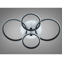 Стельова LED люстра Diasha чорна 80W 4 кільця Diasha 2526/4BKLED3colordimmer