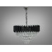 Підвісна кришталева люстра чорний хром 7xE14 Diasha N9001-550BK+CH