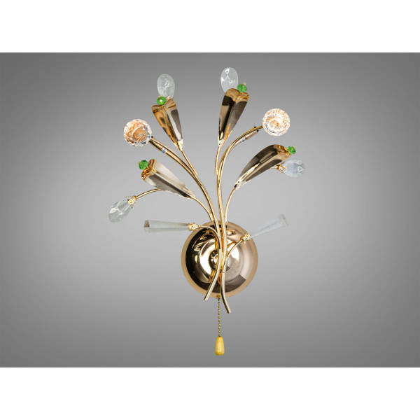 Настінне бра Diasha 9466 золото-зелений квіткові мотиви Diasha 9466/2AGG Настінне бра Diasha 9466 золото-зелений квіткові мотиви Diasha 9466/2AGG