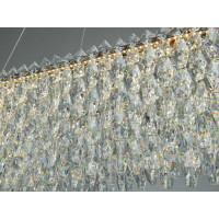 Кришталева світлодіодна люстра овал 97 Вт золото Diasha 582/1000x350G