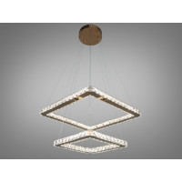 Стильна підвісна кришталева led люстра в вітальню, 62W, золото Diasha 7223-6W/500+340G