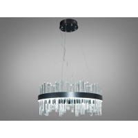 Магнетична підвісна кришталева лед люстра в кабінет, 105 Вт, чорна Diasha 836/500PB