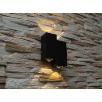 Настінний LED фасадний світильник чорний IP67 4x4 Вт Diasha HS8167-4W-BK
