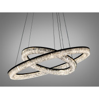 Світлодіодна люстра три кільця чорна 165Вт пульт Diasha D9711/600+400BK