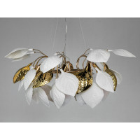 Підвісна люстра керамічні листки золото 6xE14 Diasha 7238-6PRGD