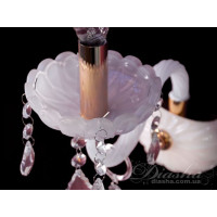 Оригінальне, стильне, якісне класичне бра із білого скла, золото Diasha N8018/1GW