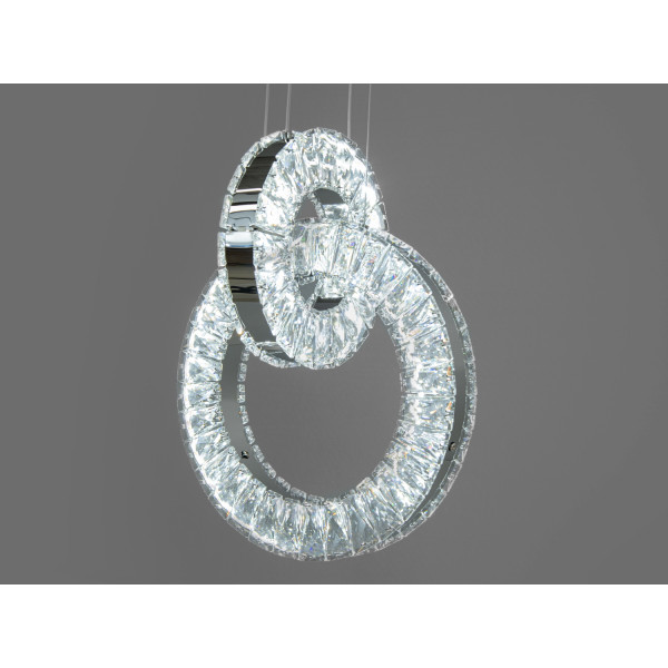 Чарівна підвісна кришталева світлодіодна люстра, 32W, хром Diasha 7710-2A/200+300HR