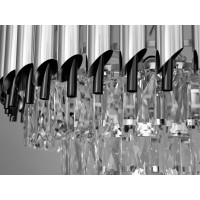 Підвісна кришталева люстра Diasha серія 1013 хром чорний 9 ламп E14 Diasha 9001-550CH+PB