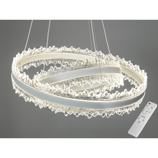 Люстра підвісна Diasha чорна кільця LED 140W Diasha D8751-600+400WH Люстра підвісна Diasha чорна кільця LED 140W Diasha D8751-600+400WH