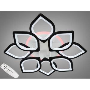 Світлодіодна люстра смарт світильник з пультом, 130W, чорна Diasha S8073/4+4BKLED3colordimmer