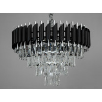 Хрустальная люстра 9 ламп, чорний+хром Diasha 9001-550BK+CH