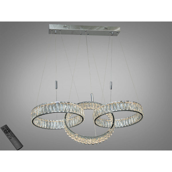 Люстра підвісна LED Diasha хром 3 кільця 140 Вт Diasha 523/400x3CH