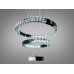 Підвісна LED люстра 2 кільця чорний хром 54Вт Diasha 7968/600+400+200BHR