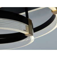 Стельова LED люстра біла 58W два кільця димер ПДУ Diasha 5248/500+300BK