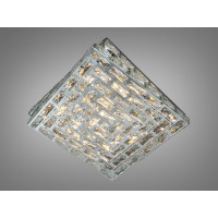 Люстра LED кришталева квадрат хром 82W пульт Diasha 7737/500x500CH