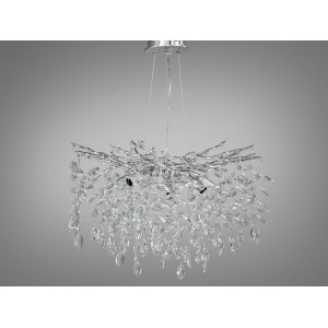 Витончена підвісна кришталева люстра "Гліцинія", 8 ламп, хром Diasha 608-600CH