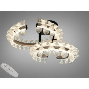 Стельова LED люстра шампань 80W з пультом 14м² Diasha 2511/500+400CG