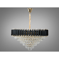Хрустальная люстра в зал 18 ламп Diasha 9001-800BK+SGD Хрустальная люстра в зал 18 ламп Diasha 9001-800BK+SGD