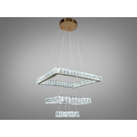 Преміальна кришталева підвісна світлодіодна люстра в зал, 75W, золото Diasha 7220-8A/500+340+180G