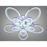 Лед люстра в спальню з пультом, димером і LED підсвічуванням, срібна Diasha 8059/5+5HRLED3colordimmer