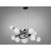 Стильна підвісна люстра в стилі Loft - "Бульбашки", 13 ламп, чорна Diasha LQ7048/13ABK