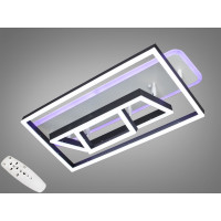 Стельова світлодіодна люстра для кухні, зали, вітальні з димером, 145W Diasha 7007BKLED3colordimmer