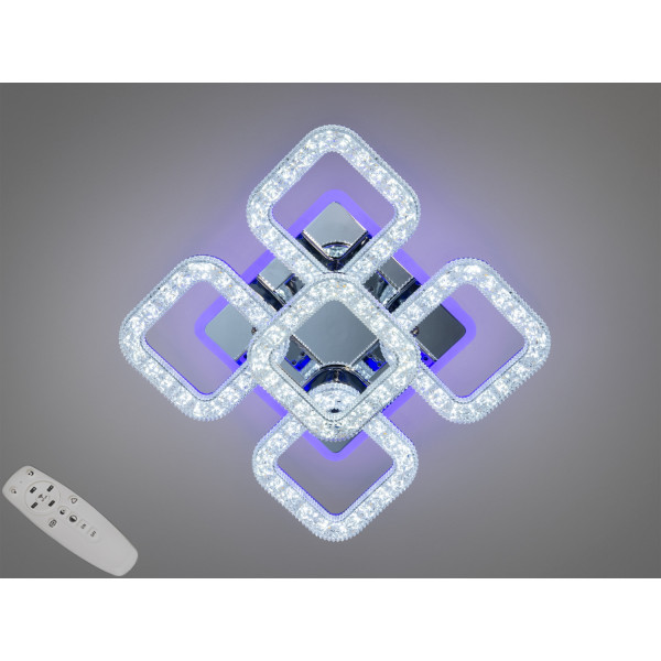 Стельова світлодіодна люстра з пультом, підсвіткою, 65W, золото Diasha S2205/4+1HRLED3colordimmer Стельова світлодіодна люстра з пультом, підсвіткою, 65W, золото Diasha S2205/4+1HRLED3colordimmer