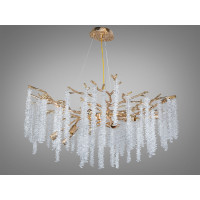 Захоплююча підвісна кришталева люстра "Гліцинія", 10 ламп, хром Diasha 609-760G