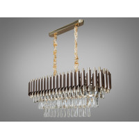 Підвісна кришталева люстра коричневий+золото 8xE14 Diasha N9001-800x300CF+SGD