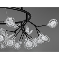 Ексклюзивна підвісна люстра для зали "Світлячок", 45 ламп, чорна Diasha Y887-45CBK