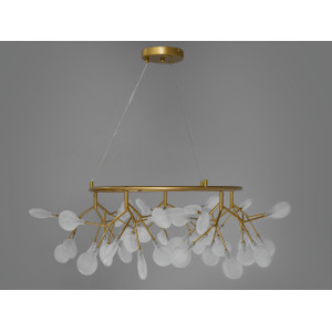 Декоративная люстра в зал 45 лампочки, золото сатин Diasha Y887-45AGD