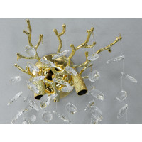 Світильник сателіт до кришталевих люстр, 2 лампи, золото Diasha 608-BGD