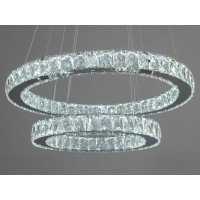Чудова новинка, кришталева світлодіодна люстра кільця, 65W, хром Diasha 7206-8A/580+400HR Чудова новинка, кришталева світлодіодна люстра кільця, 65W, хром Diasha 7206-8A/580+400HR