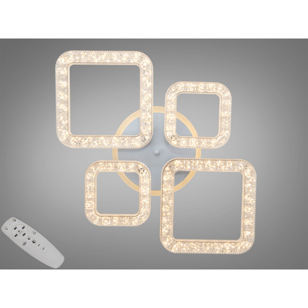 Люстра LED Квадрати біла 70Вт пульт CCT 4 модулі Diasha 5179/2+2WH
