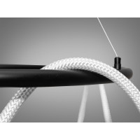 Світлодіодна люстра Шланг для офісу, 48W, чорна люстра на тросах Diasha 9752-D800BK