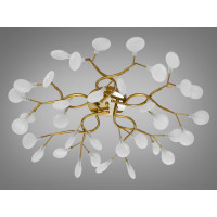 Золота стельова люстра в вітальню "Світлячок", 35 ламп Diasha X890-35AGD