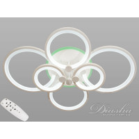 Припотолочна люстра лед з діммером та RGB підсвічуванням, 150W, білий Diasha 8022/6WHLEDRGBdimmer Припотолочна люстра лед з діммером та RGB підсвічуванням, 150W, білий Diasha 8022/6WHLEDRGBdimmer