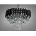 Підвісна кришталева люстра чорний хром 7xE14 Diasha N9001-550BK+CH