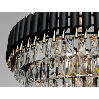 Підвісна кришталева люстра чорний золото 11xE14 Diasha N9001-750BK+SGD
