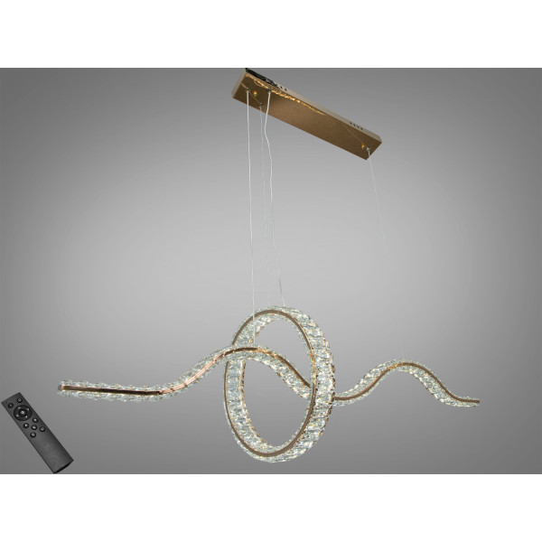 Світлодіодна люстра підвіс золото 55Вт з пультом Diasha D8921/1200G