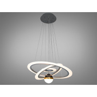 Світлодіодна люстра підвіс сіра 90 Вт 3 кільця CCT Diasha 2327-600+400+200GR