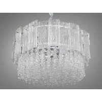 Неповторна підвісна люстра зі скляними елементами, 11 ламп, хром Diasha 328-550CH