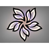 Стельова світлодіодна люстра з пультом, димером, підсвіткою, 80W Diasha 8165/5BKLED3colordimmer